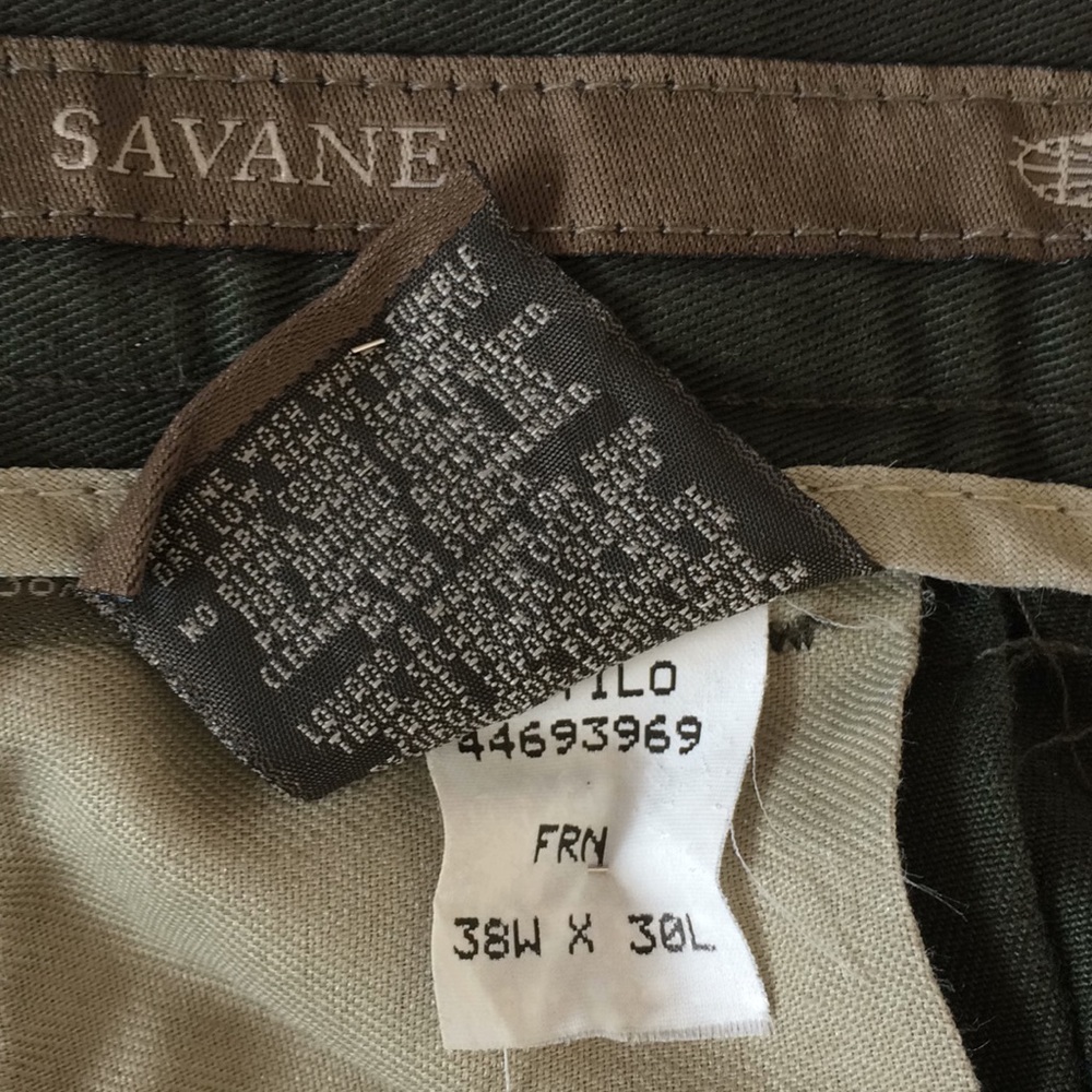 Men's Savane Pants 38x30 Pleated Front Cuffed Leg Cotton - Picture 3 of 9